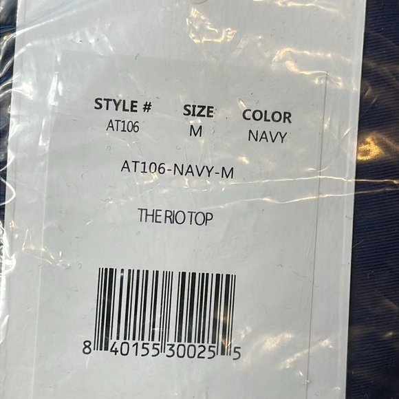 NWT Andie Swim Rio Top Bandeau Swim Bikini Separate Navy Blue Sz M - Picture 6 of 6